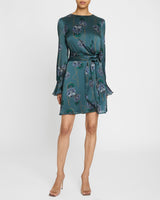 DAHLIA Long Sleeve Dress in Printed Crepe Georgette.