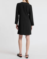 ESSIE Shift Dress with Grommet Detail in Soft Crepe