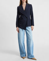 MARA Asymmetrical Blazer in Virgin Wool Stretch