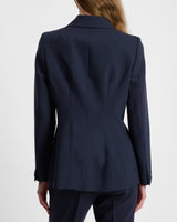 MARA Asymmetrical Blazer in Virgin Wool Stretch