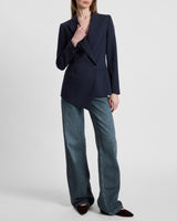 MARA Asymmetrical Blazer in Virgin Wool Stretch