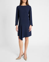 ESSIE Shift Dress with Grommet Detail in Soft Crepe