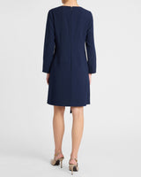 ESSIE Shift Dress with Grommet Detail in Soft Crepe