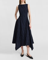 PALMA Sleeveless Midi Dress in Abstract Jacquard