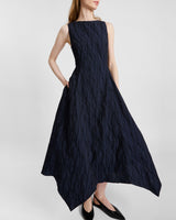 PALMA Sleeveless Midi Dress in Abstract Jacquard