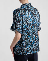 ATHENA Floral Blouse with Short Flutter Sleeves