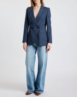 ROWAN Double Breasted Blazer in Modern Donegal Fabric