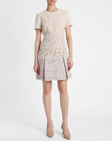INDIRA Short Sleeve A-Line Dress in Ombré Jacquard