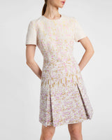 INDIRA Short Sleeve A-Line Dress in Ombré Jacquard