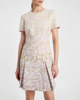 INDIRA Short Sleeve A-Line Dress in Ombré Jacquard