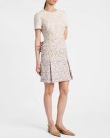 INDIRA Short Sleeve A-Line Dress in Ombré Jacquard