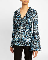 SYDNEY Long Sleeve Floral Ruffle Blouse