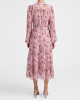 AMAL Long Sleeve Midi Dress in Floral Georgette