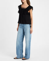 CHASS Ruffle Blouse in Silk Georgette