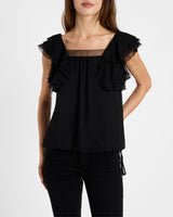 CHASS Ruffle Blouse in Silk Georgette