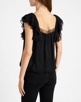 CHASS Ruffle Blouse in Silk Georgette