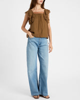 CHASS Ruffle Blouse in Silk Georgette