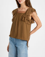 CHASS Ruffle Blouse in Silk Georgette
