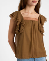 CHASS Ruffle Blouse in Silk Georgette