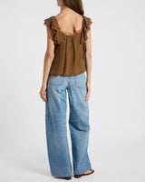 CHASS Ruffle Blouse in Silk Georgette