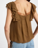 CHASS Ruffle Blouse in Silk Georgette