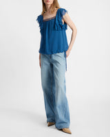 CHASS Ruffle Blouse in Silk Georgette
