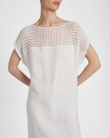 HARMONY Crocheted Cap Sleeve Linen Maxi Dress
