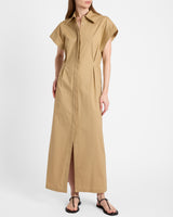 NISA Cap Sleeve Poplin Shirt Dress