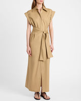NISA Cap Sleeve Poplin Shirt Dress