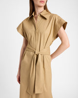 NISA Cap Sleeve Poplin Shirt Dress