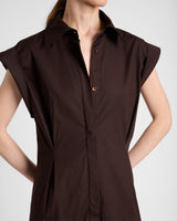 NISA Cap Sleeve Poplin Shirt Dress