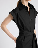 NISA Cap Sleeve Poplin Shirt Dress