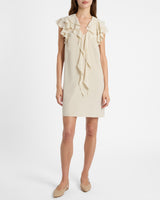 DENISE Silk Ruffle Shift Dress