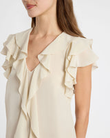 DENISE Silk Ruffle Shift Dress