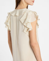 DENISE Silk Ruffle Shift Dress