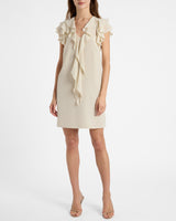 DENISE Silk Ruffle Shift Dress