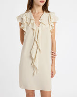 DENISE Silk Ruffle Shift Dress