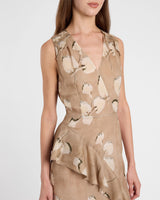 CONA Midi Dress with Ruffle Panel