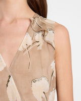 CONA Midi Dress with Ruffle Panel