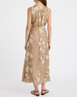 CONA Midi Dress with Ruffle Panel