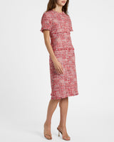 GIULIA Short Sleeve Sheath Dress in Modern Tweed