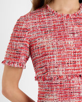 GIULIA Short Sleeve Sheath Dress in Modern Tweed