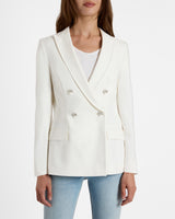 CARYN Double-Breasted Blazer in Cotton Stretch
