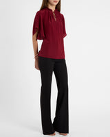 GUITA Flutter Sleeve Silk Blouse