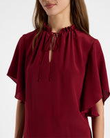 GUITA Flutter Sleeve Silk Blouse