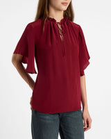 GUITA Flutter Sleeve Silk Blouse