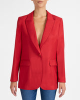 GENNY Relaxed Fit Jacket In Lightweight Wool Blend