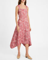 ENZA Midi Sleeveless Handkerchief Dress In Modern Tweed
