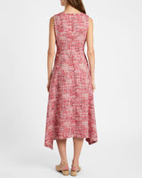 ENZA Midi Sleeveless Handkerchief Dress In Modern Tweed