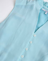CARSON Silk Hi-Lo Ruffle Collar Midi Dress